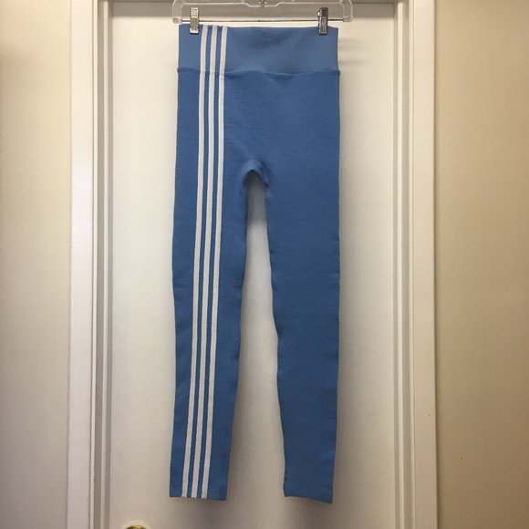 NWT Ivy Park x Adidas Light Blue 3 Stripes Terry Tight Legging - Picture 4 of 11